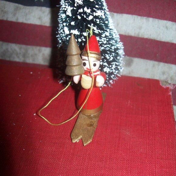 Vintage Miniature Wood Christmas Ornament - Miniature Tree Ornament- - Picture 5 of 5